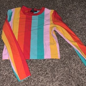 Long sleeve rainbow sweater